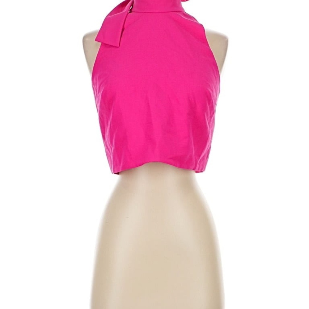 Black Halo Fuchsia Halter Crop Top